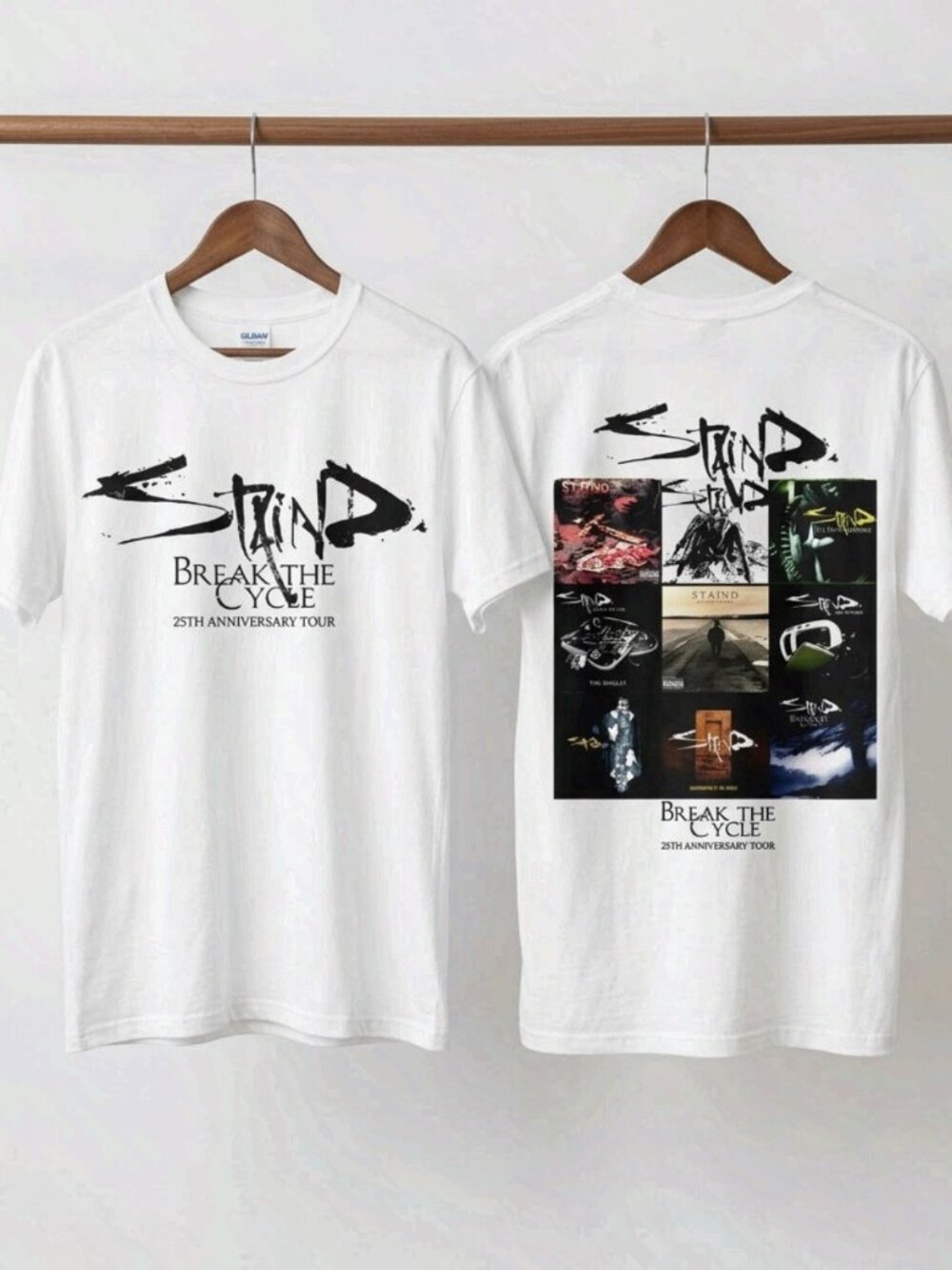 Staind Break The Cycle 25th Anniversary Tour 2026 Black T-Shirt Reprint